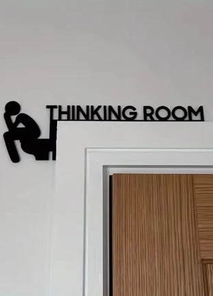 1pc Modern Metal Toilet Door Sign - Stylish Thinking Room Wall