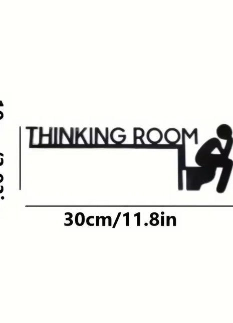 1pc Modern Metal Toilet Door Sign - Stylish Thinking Room Wall