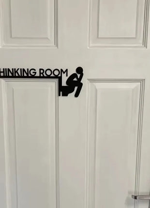 1pc Modern Metal Toilet Door Sign - Stylish Thinking Room Wall