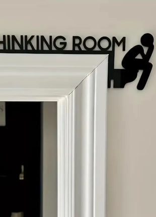 1pc Modern Metal Toilet Door Sign - Stylish Thinking Room Wall