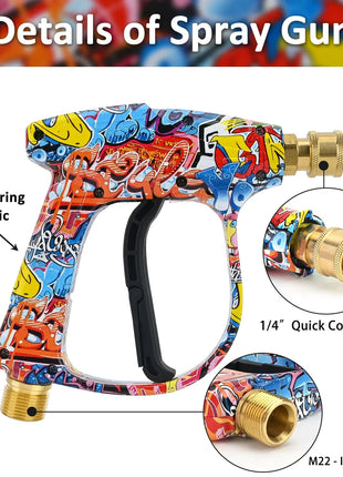 Pressure Washer Water Gun Kit for Car Cleaning Hose Connector For