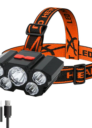 5 LED Flashlight Rechargeable with Built in Battery Strong Light