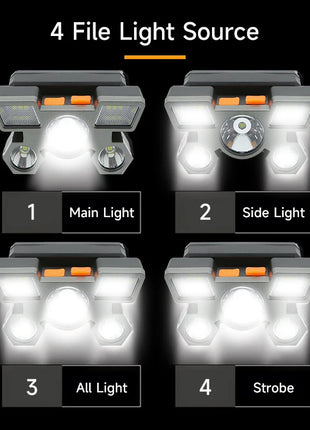 5 LED Flashlight Rechargeable with Built in Battery Strong Light
