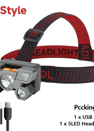 5 LED Flashlight Rechargeable with Built in Battery Strong Light