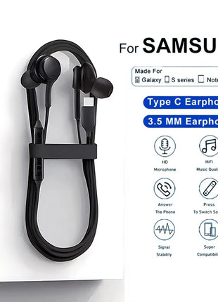 Original Type C Wired Earphone For Samsung Galaxy S23 S21 S22 Ultra