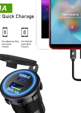Universal  Car Charger Fast Charging Motorcycle Car Cigarette Lighter