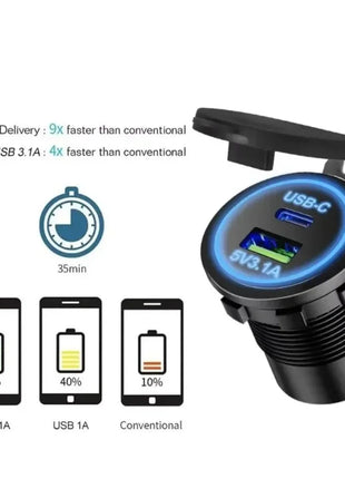 Universal  Car Charger Fast Charging Motorcycle Car Cigarette Lighter