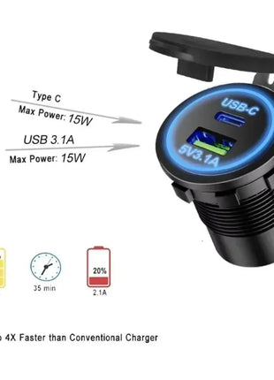 Universal  Car Charger Fast Charging Motorcycle Car Cigarette Lighter