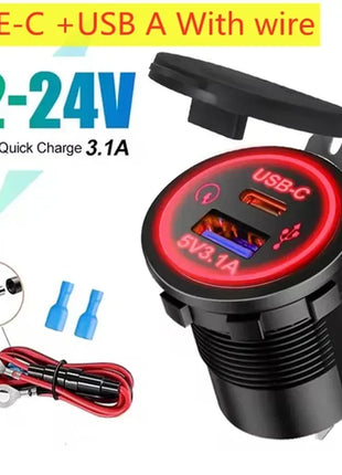 Universal  Car Charger Fast Charging Motorcycle Car Cigarette Lighter