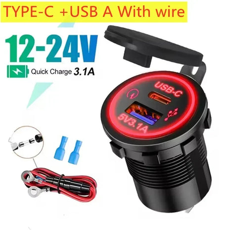 Universal  Car Charger Fast Charging Motorcycle Car Cigarette Lighter