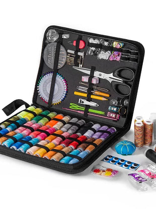 Complete Sewing Kit with Threads Needles Scissors Tape Measure Buttons