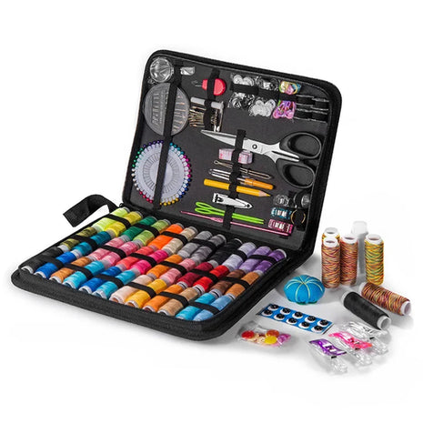 Complete Sewing Kit with Threads Needles Scissors Tape Measure Buttons