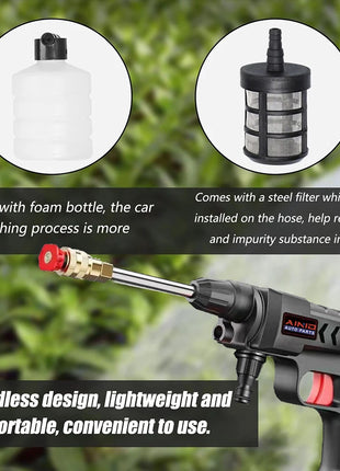 60BAR Wireless High Pressure Car Wash Water Gun Car Washer Self