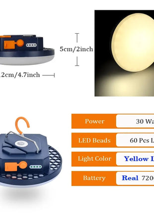 Rechargeable Powerful Light Camping Lantern with Magnet Strong Light