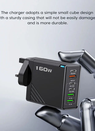 160W Multi Ports USB Charger Type C Fast Charging EU/US Plug Wall