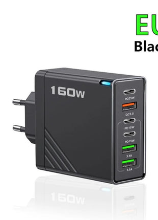 160W Multi Ports USB Charger Type C Fast Charging EU/US Plug Wall