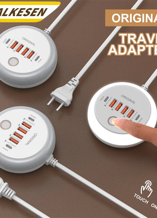 50W USB Charger Multi Ports Power Strip Socket Fast Charging Travel