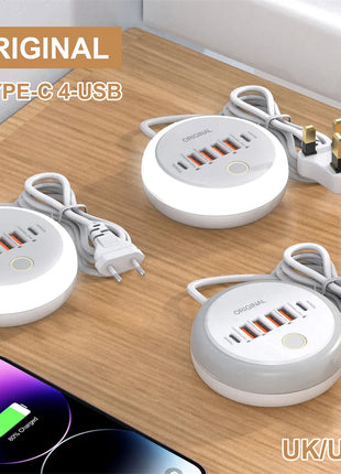 50W USB Charger Multi Ports Power Strip Socket Fast Charging Travel