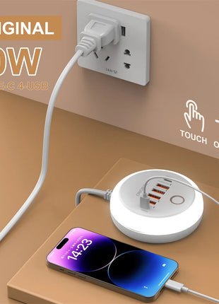 50W USB Charger Multi Ports Power Strip Socket Fast Charging Travel