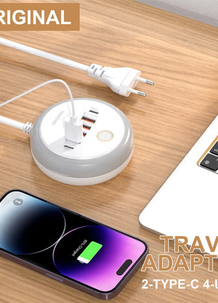 50W USB Charger Multi Ports Power Strip Socket Fast Charging Travel