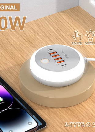 50W USB Charger Multi Ports Power Strip Socket Fast Charging Travel
