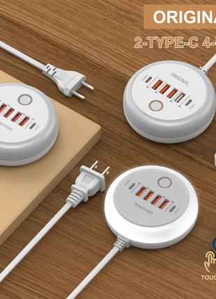 50W USB Charger Multi Ports Power Strip Socket Fast Charging Travel