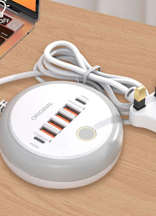 50W USB Charger Multi Ports Power Strip Socket Fast Charging Travel