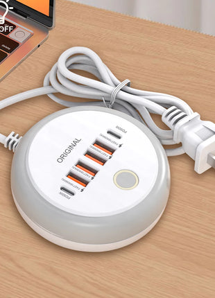50W USB Charger Multi Ports Power Strip Socket Fast Charging Travel