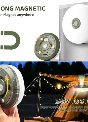 Camping String Lights Rechargeable LED Flashlight Hook lamp 4 in 1