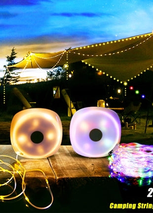 Camping String Lights,33Ft Light with Lanterns (2 in 1 Design),Camping