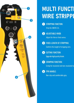 Crimper Cable Cutter Adjustable Automatic Wire Stripper