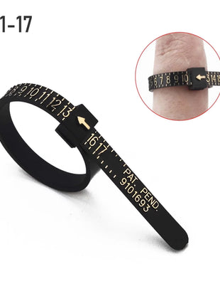 1-17 US Size Ring Sizer Measuring Set Reusable Finger Size Gauge