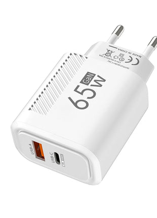 65W GaN USB C Fast Charger QC3.0 EU/US Plug Phone Charger Adapter For