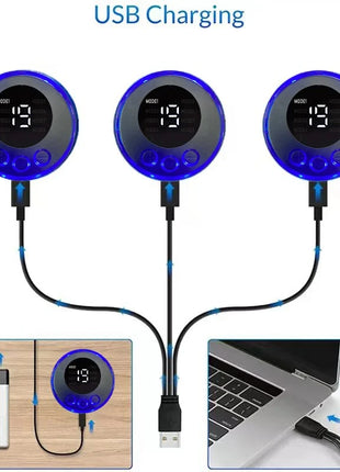 Electric Abdominal Massager Wireless LCD Display Rechargeable Fitness