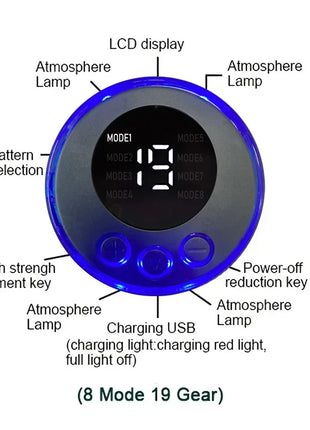 Electric Abdominal Massager Wireless LCD Display Rechargeable Fitness