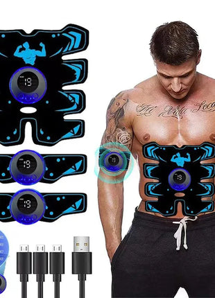Electric Abdominal Massager Wireless LCD Display Rechargeable Fitness