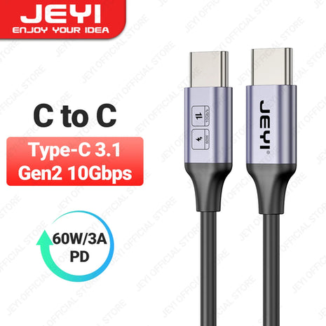 JEYI USB A to Type C Cable 60W Fast Charging 10Gbps Data Cord USB