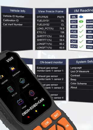 V520 v309  New OBD2 Scanner Professional Auto Engine System Lifetime
