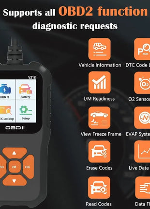 V520 v309  New OBD2 Scanner Professional Auto Engine System Lifetime