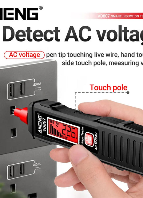 ANENG VD807 Smart Induction Tester Pen AC 12-300V Voltage Tester NCV
