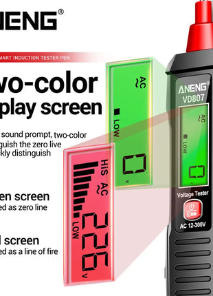 ANENG VD807 Smart Induction Tester Pen AC 12-300V Voltage Tester NCV