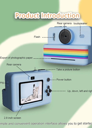 2.8 Inch Large Screen Instant Print Camera, HD Digital Video Camera