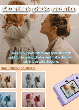2.8 Inch Large Screen Instant Print Camera, HD Digital Video Camera
