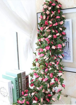 250cm Artificial Flower Plants Rose Christmas Garland for Wedding Home