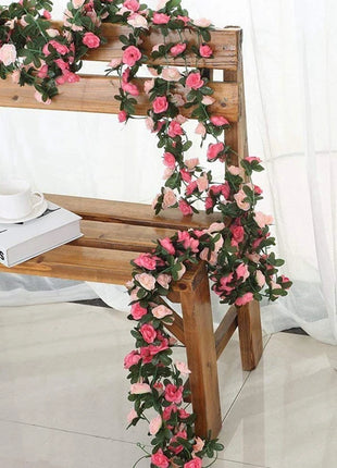 250cm Artificial Flower Plants Rose Christmas Garland for Wedding Home