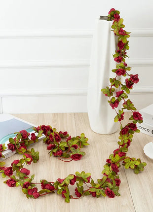 250cm Artificial Flower Plants Rose Christmas Garland for Wedding Home