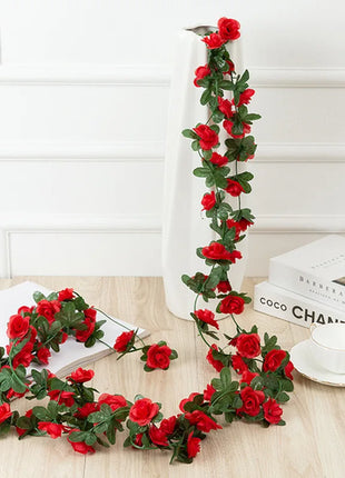 250cm Artificial Flower Plants Rose Christmas Garland for Wedding Home