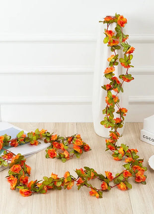 250cm Artificial Flower Plants Rose Christmas Garland for Wedding Home