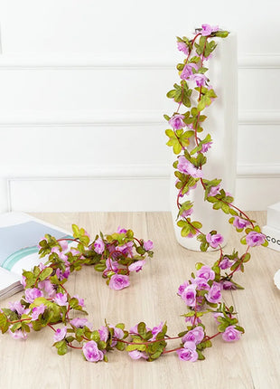 250cm Artificial Flower Plants Rose Christmas Garland for Wedding Home