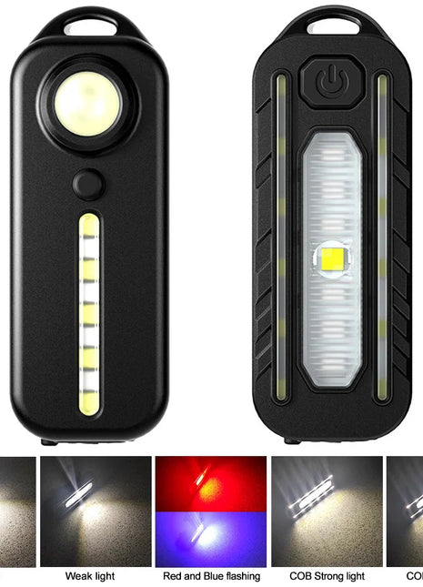 LED Red Blue Caution Emergency Police Light with Clip USB Rechargeable
